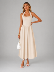 Carlotta | Neckholder-Midikleid mit Raffung