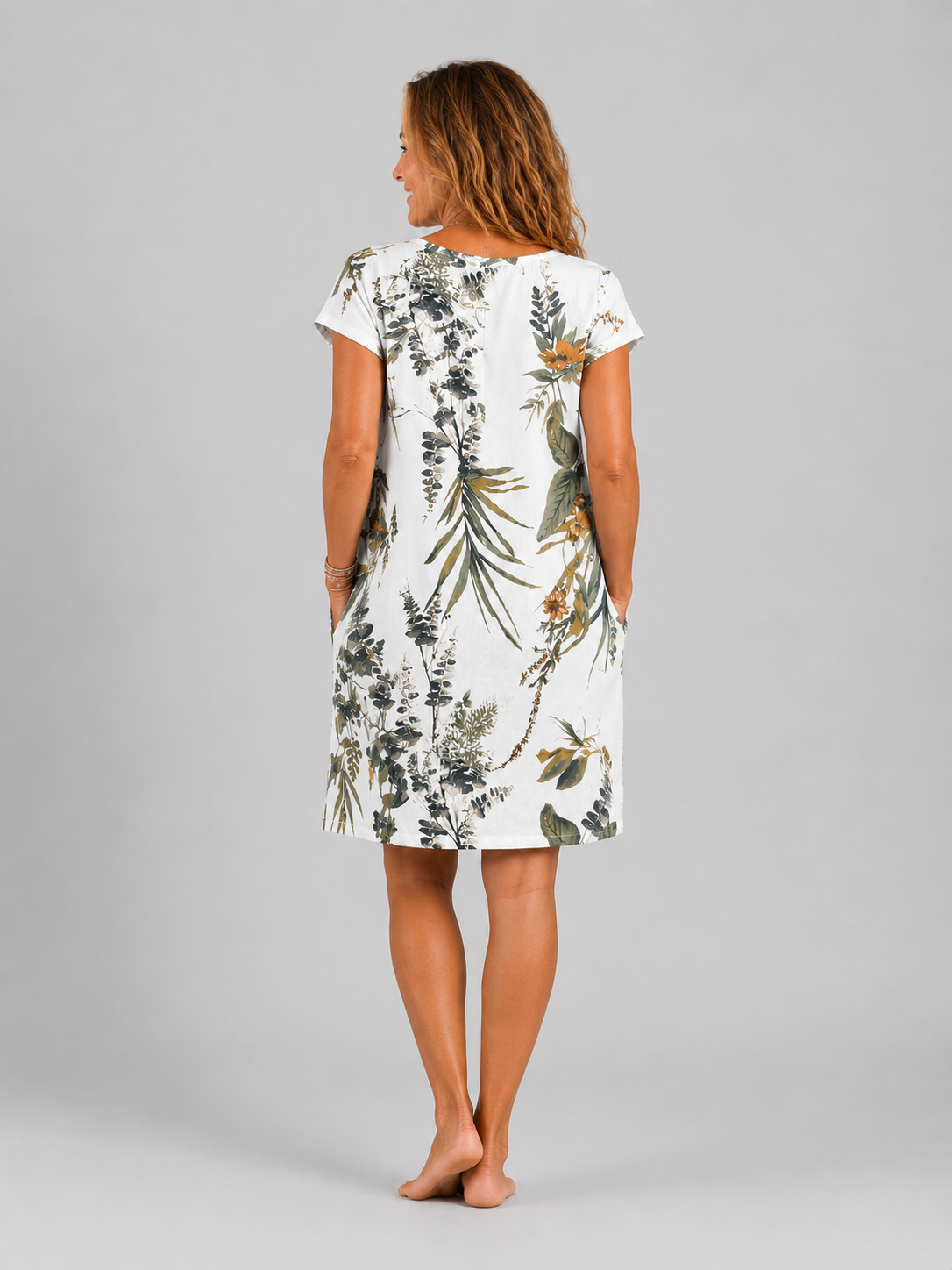 Carolin | Rundhalskleid mit floralem Print