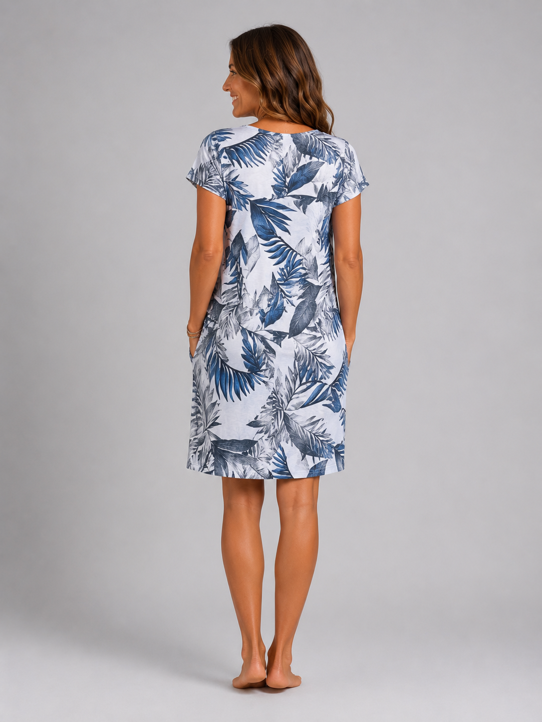 Carolin | Rundhalskleid mit floralem Print