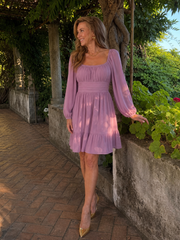 Cornelia | Long-sleeved dress with flounced hem