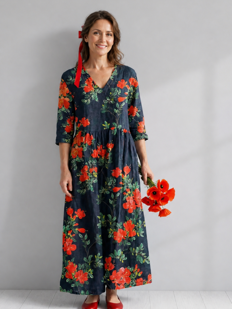 Hildegard | Florales Midikleid