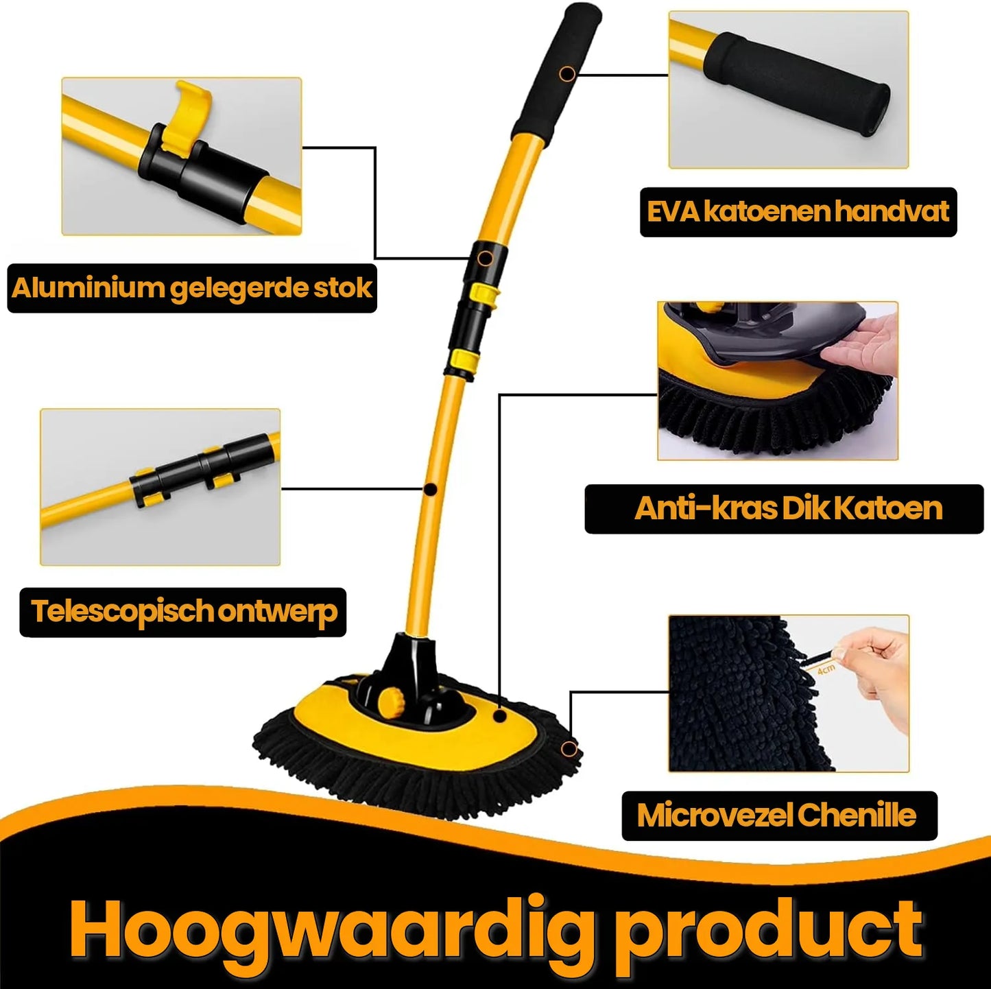 Uitschuifbare Autowasmop