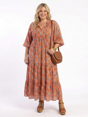 Nicole | Midikleid mit geometrischem Muster