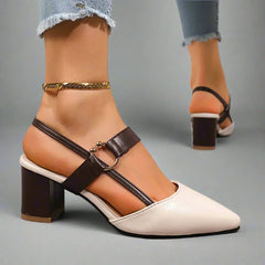 Helena | Spitze Slingback-Pumps mit Blockabsatz – Ansicht 03