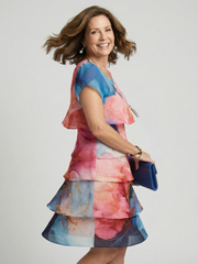 Theresa | Midikleid mit Marmorprint