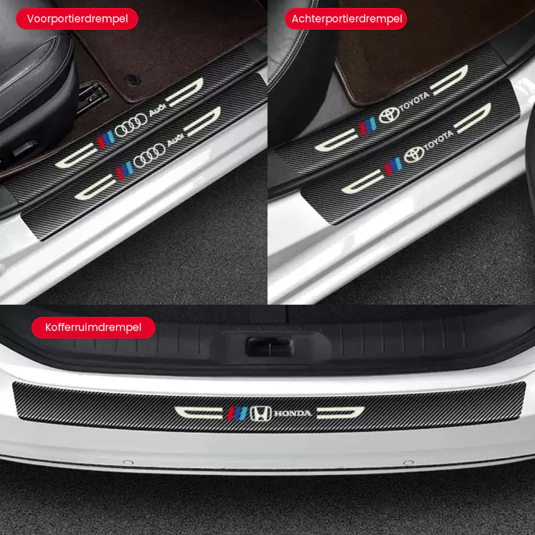 Glow-in-the-Dark Carbonstickers - 5 Stuks