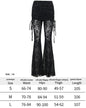 Y2K Gothic Streetwear Lace Mesh Flared Pants Black Sexy Perspective Long Trousers