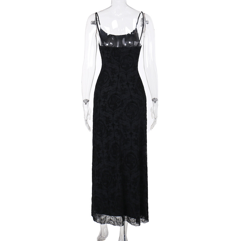 New Girls Hip Wrap Dress Dark Style Personality Cross Sexy Midi Dress