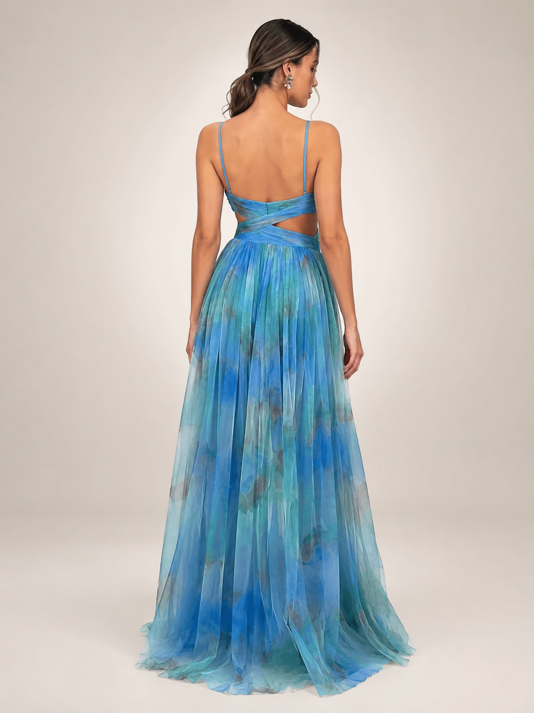 Aurelia | Tüll-Abendkleid mit Aquarell-Print