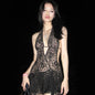 Lygens Sexy Hollow Lace Camisole Dresses Women Transparent Strapless Crop Tops