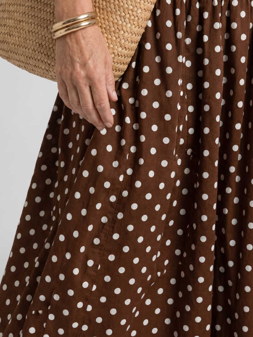 Carola | Strapless Polka Dot Maxi Dress