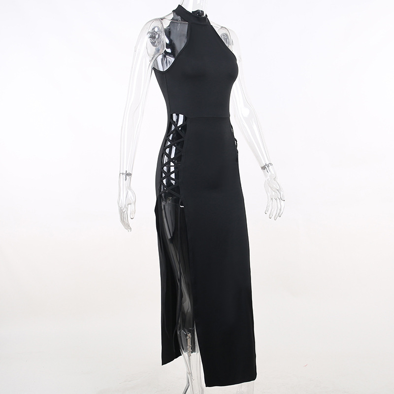 Sexy Dark Halloween Style Velvet Bodycon Evening Dress