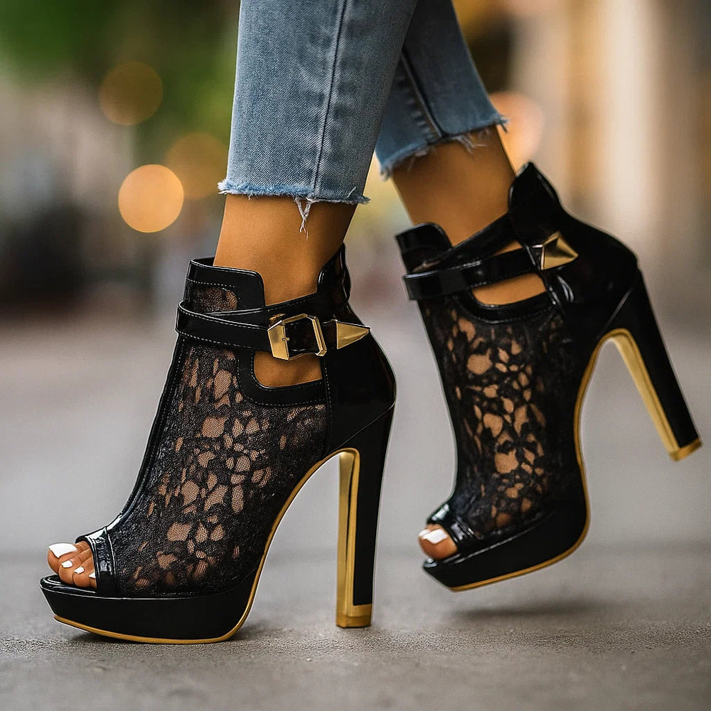 Rosalind | Spitzen-Sandaletten mit Peeptoe – Ansicht 03