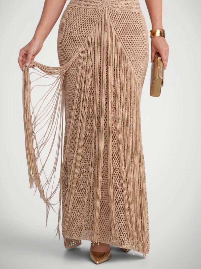 Charlotte | Maxikleid mit Häkeldetails und Neckholder