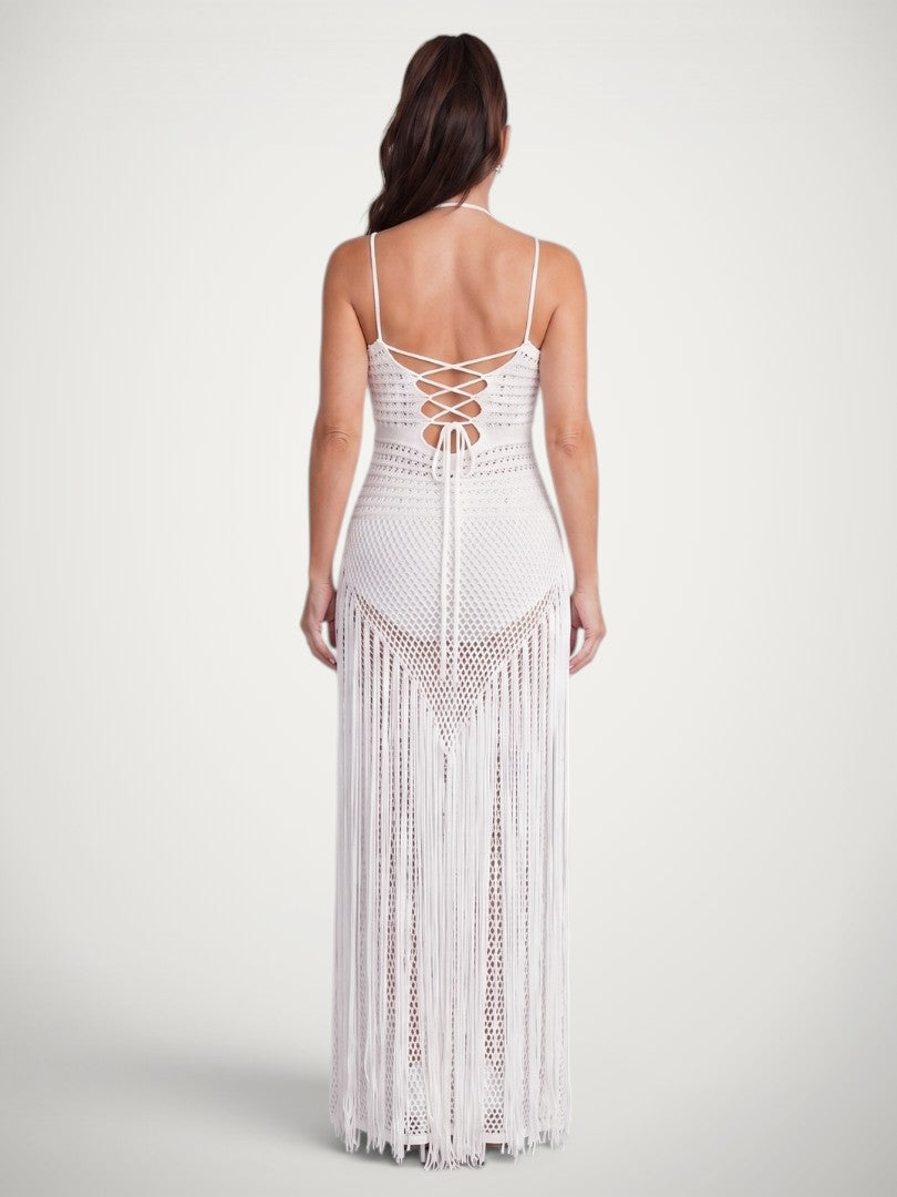 Charlotte | Maxikleid mit Häkeldetails und Neckholder