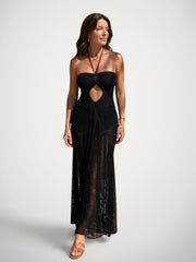 Charlotte | Maxikleid mit Häkeldetails und Neckholder