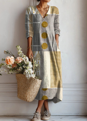 Christel | Boho-Maxikleid mit Patchwork-Print