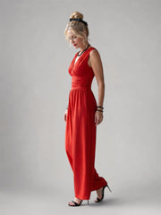 Claudia | Weiter Jumpsuit mit V-Ausschnitt