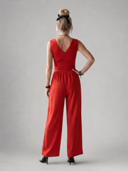 Claudia | Weiter Jumpsuit mit V-Ausschnitt