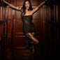 Lygens Sexy Hollow Lace Camisole Dresses Women Transparent Strapless Crop Tops