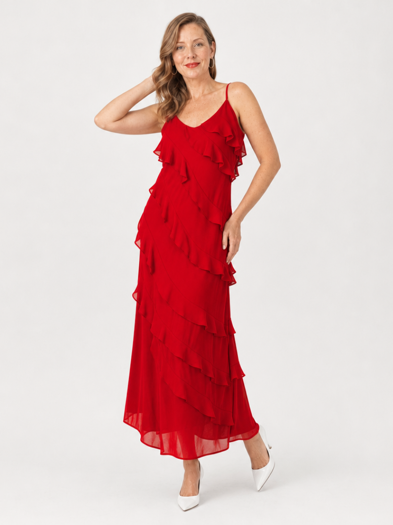Edda | Maxikleid mit gestuften Volants – Ansicht 04