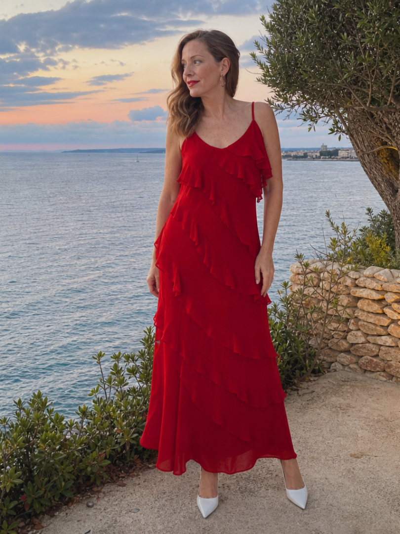 Edda | Maxikleid mit gestuften Volants – Ansicht 04