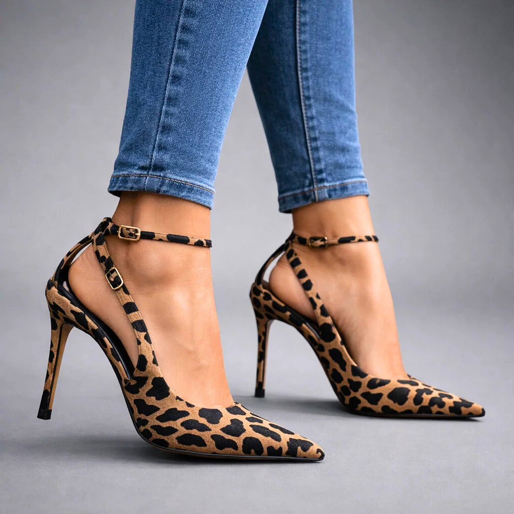 Ernestine | Spitze Stiletto-Pumps mit Knöchelriemen – Ansicht 09