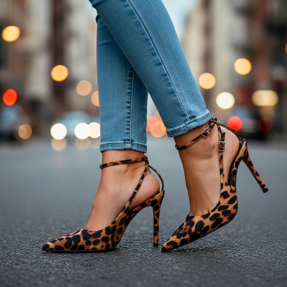 Ernestine | Spitze Stiletto-Pumps mit Knöchelriemen – Ansicht 09