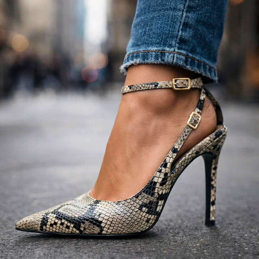 Ernestine | Spitze Stiletto-Pumps mit Knöchelriemen – Ansicht 09