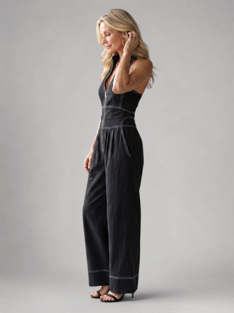 Theresa | Weiter Jumpsuit mit Reißverschluss
