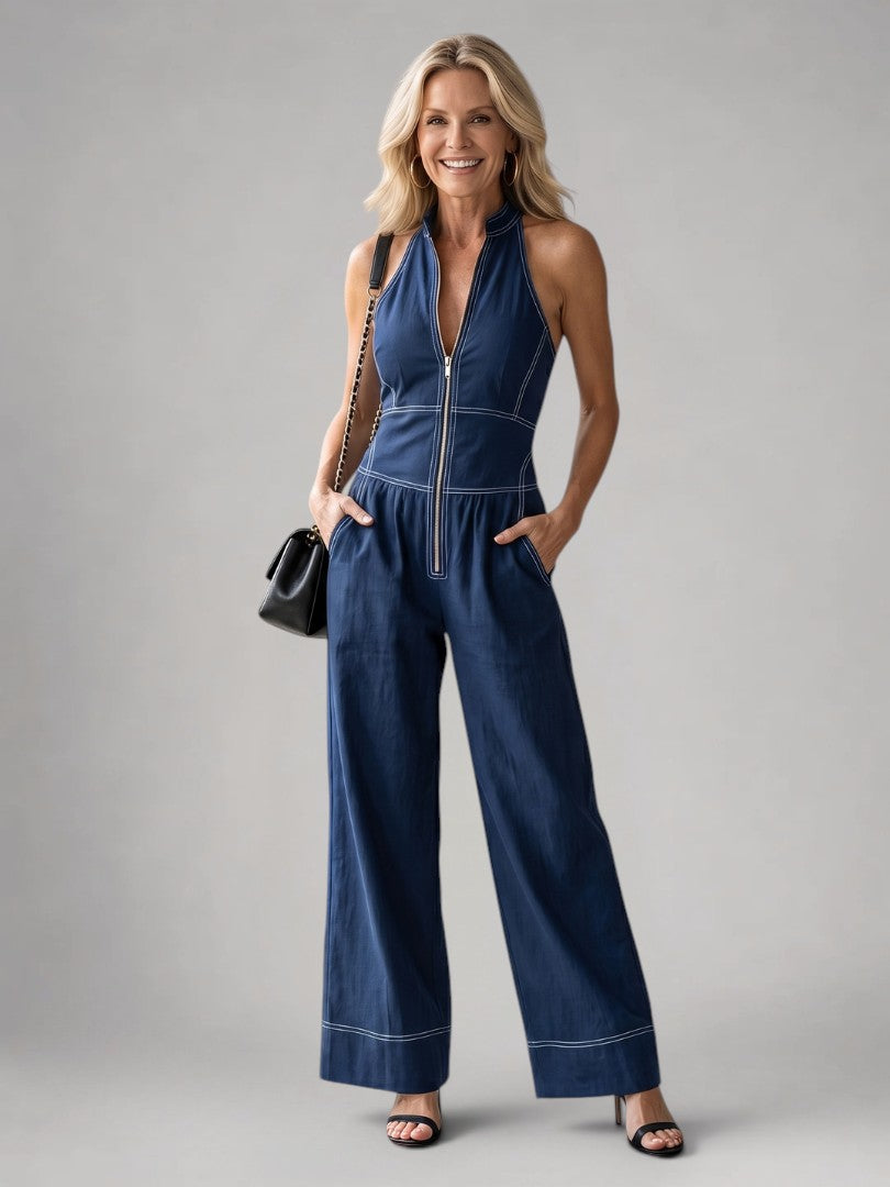 Theresa | Weiter Jumpsuit mit Reißverschluss
