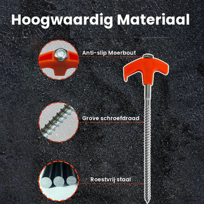 Inschroefbare Tentstaken (4st.)