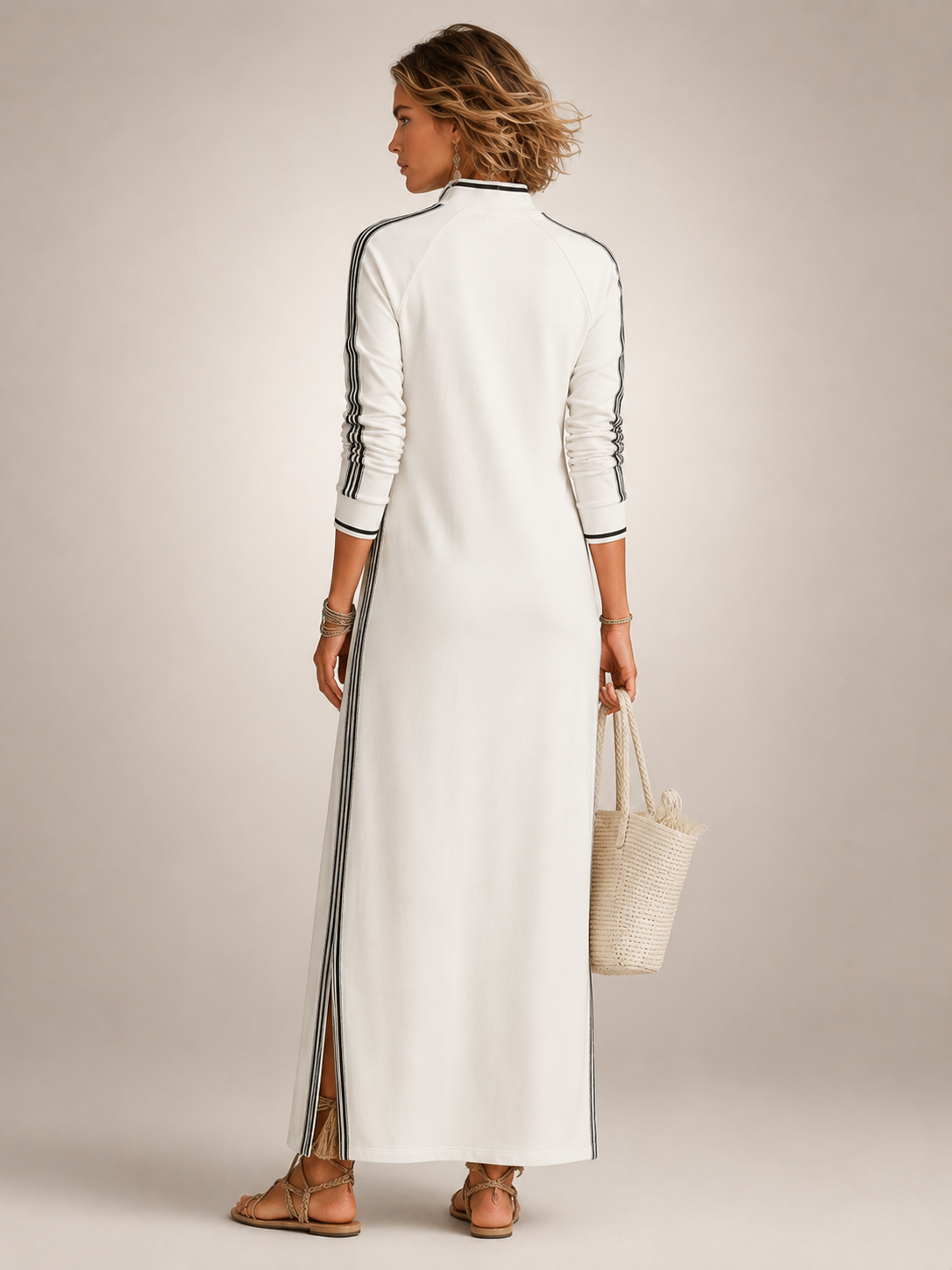Frieda | Minimalistisches Sweatkleid in Maxilänge