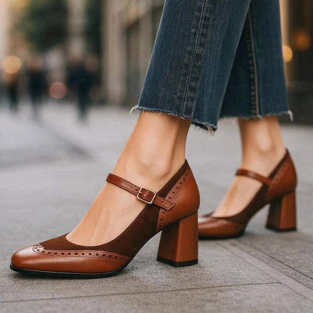 Felizitas | Mary-Jane-Pumps mit Blockabsatz & Riemen – Ansicht 02