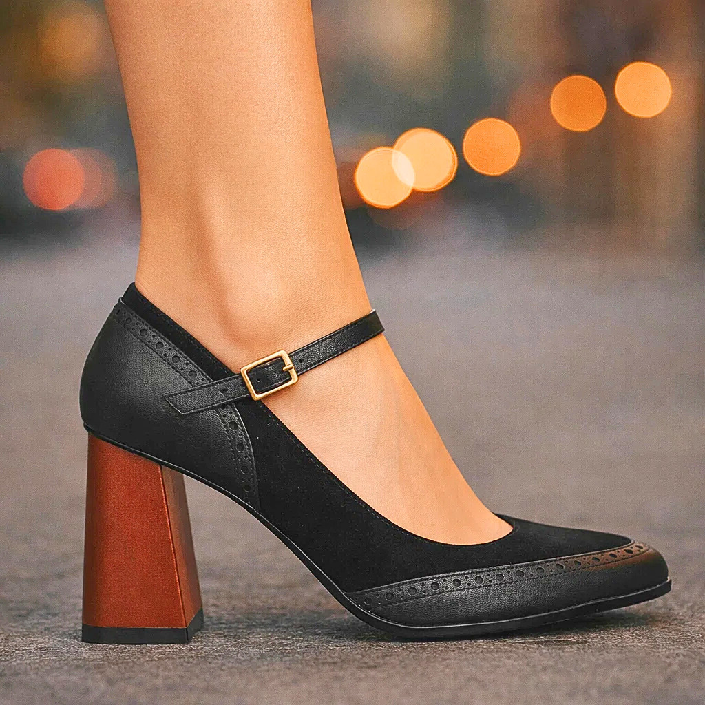 Felizitas | Mary-Jane-Pumps mit Blockabsatz & Riemen – Ansicht 02