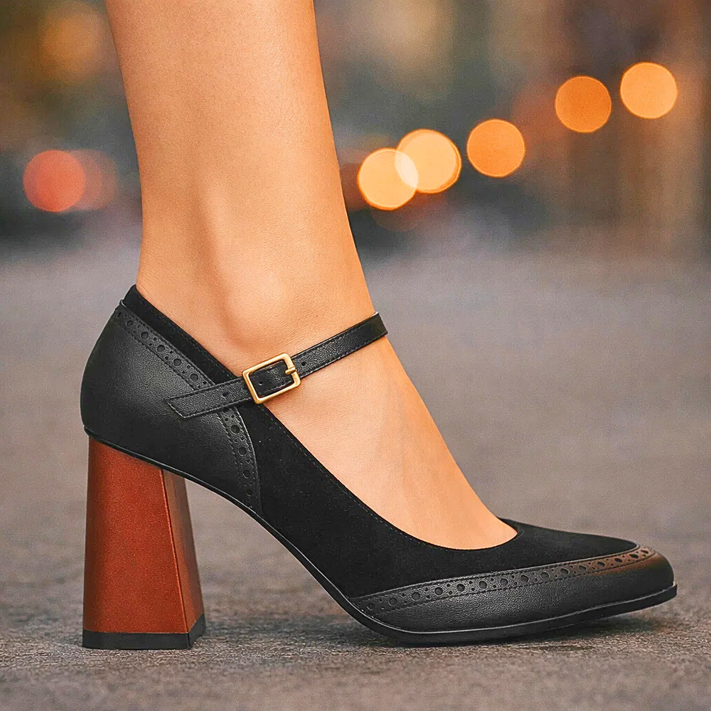 Felizitas | Mary-Jane-Pumps mit Blockabsatz & Riemen – Ansicht 02