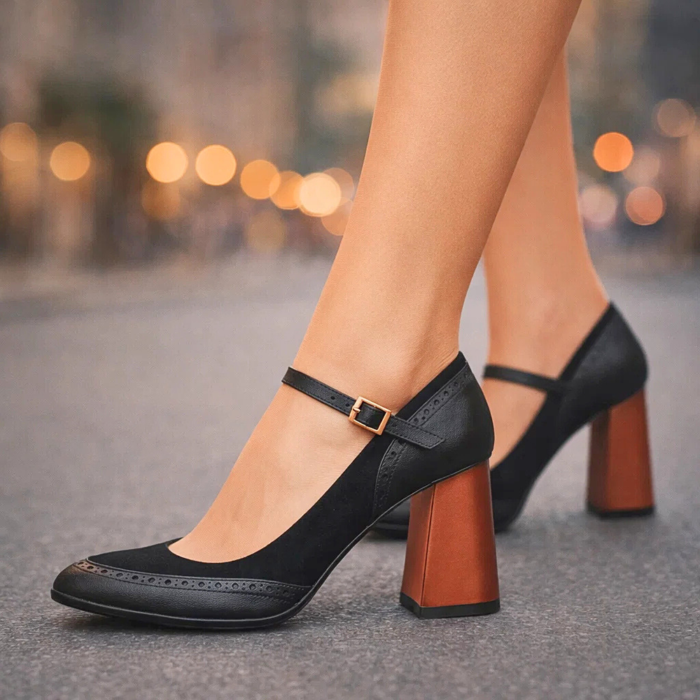 Felizitas | Mary-Jane-Pumps mit Blockabsatz & Riemen – Ansicht 02