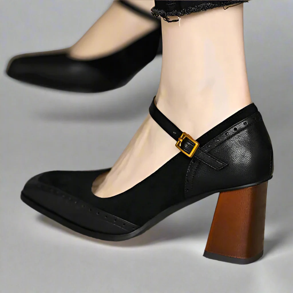 Felizitas | Mary-Jane-Pumps mit Blockabsatz & Riemen – Ansicht 02