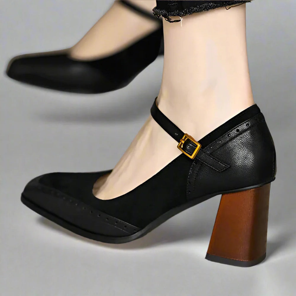 Felizitas | Mary-Jane-Pumps mit Blockabsatz & Riemen – Ansicht 02