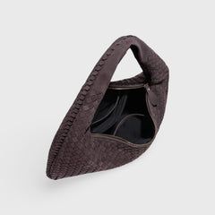 Frieda | Braided Oversized Shoulder Bag in Suede Look