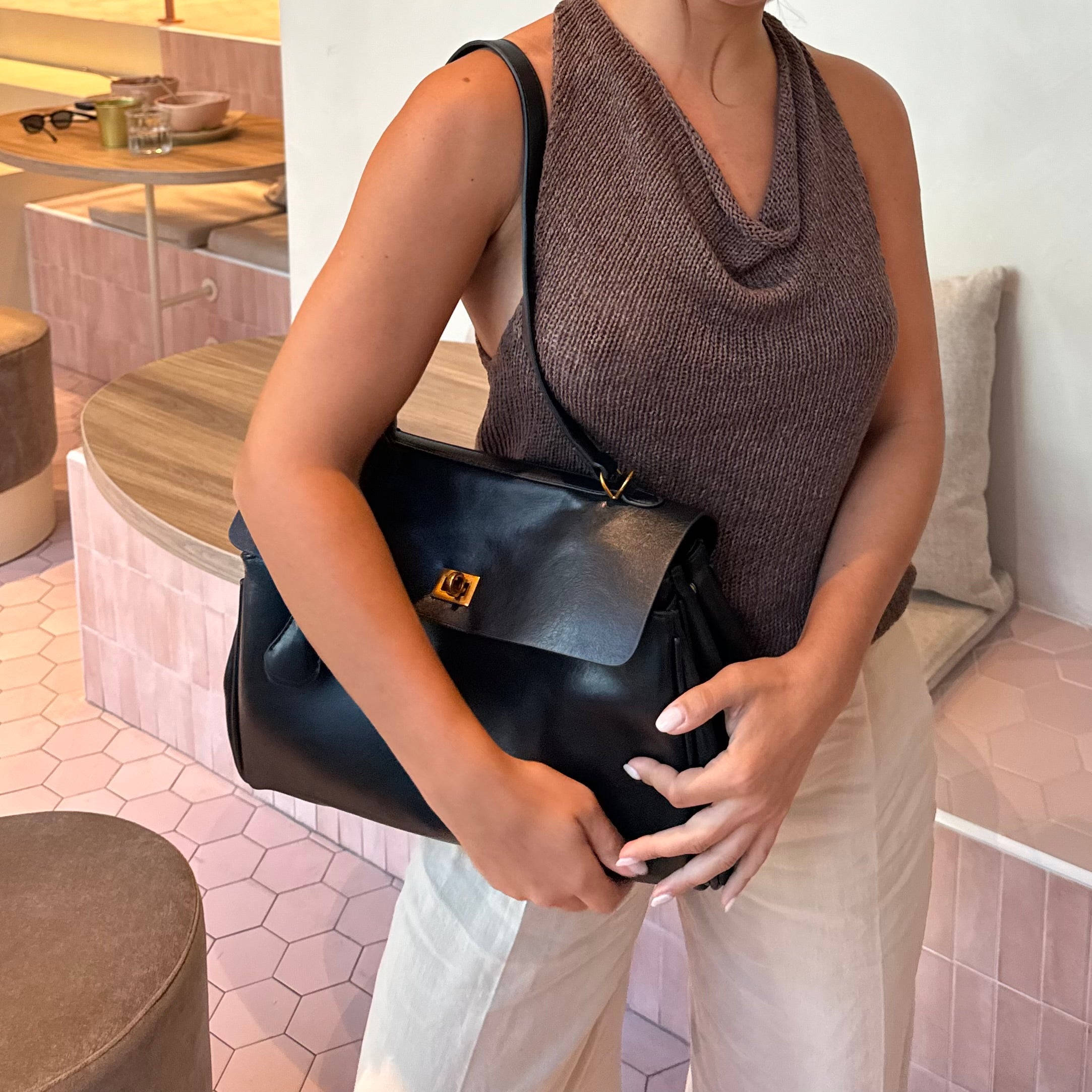 Friederike | Vintage-Henkeltasche mit Anhänger