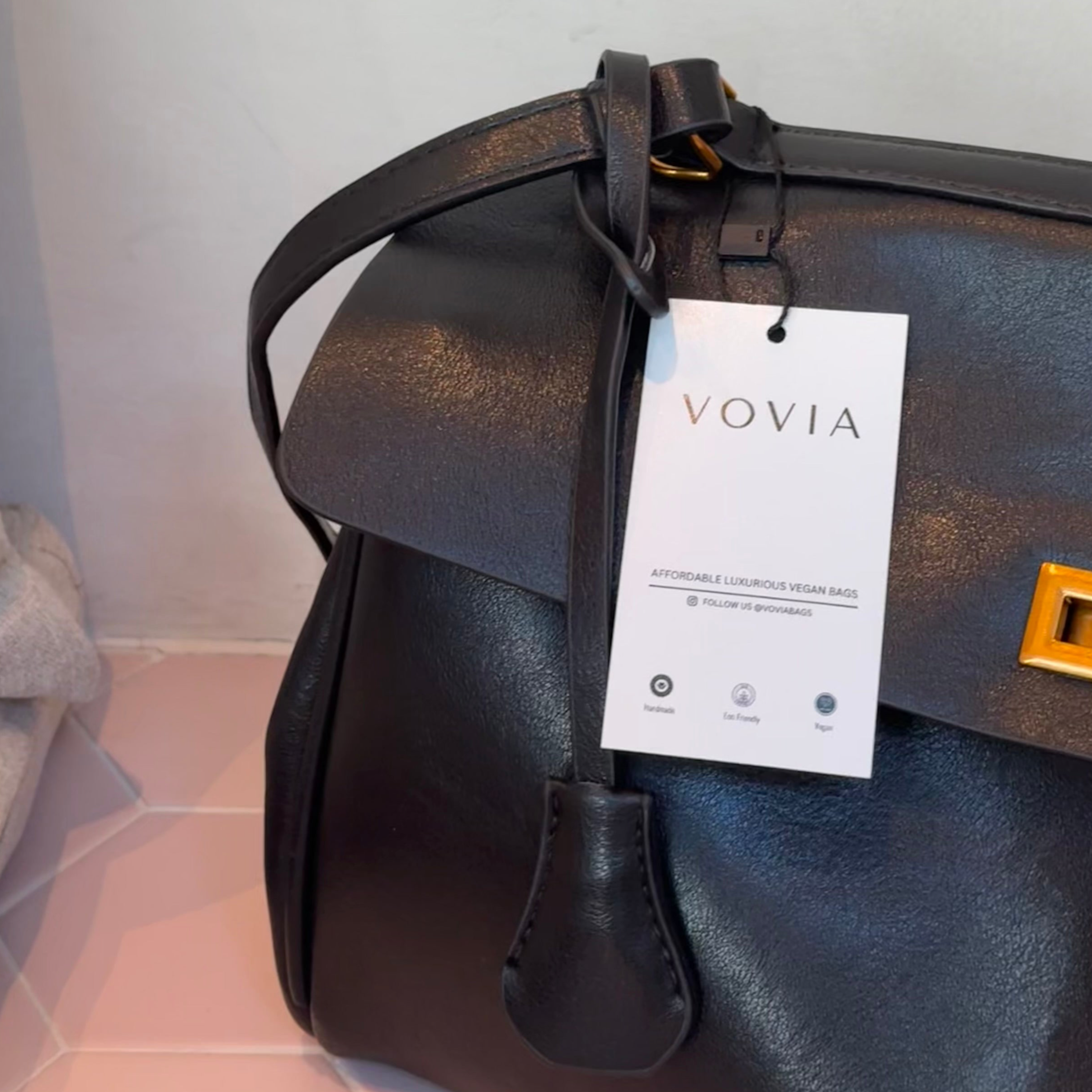Friederike | Vintage-Henkeltasche mit Anhänger