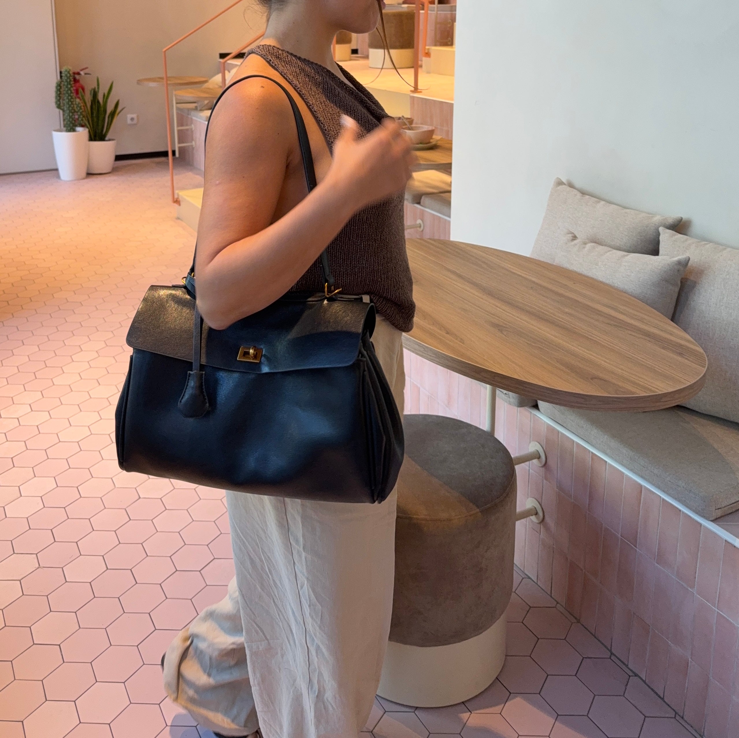 Friederike | Vintage-Henkeltasche mit Anhänger