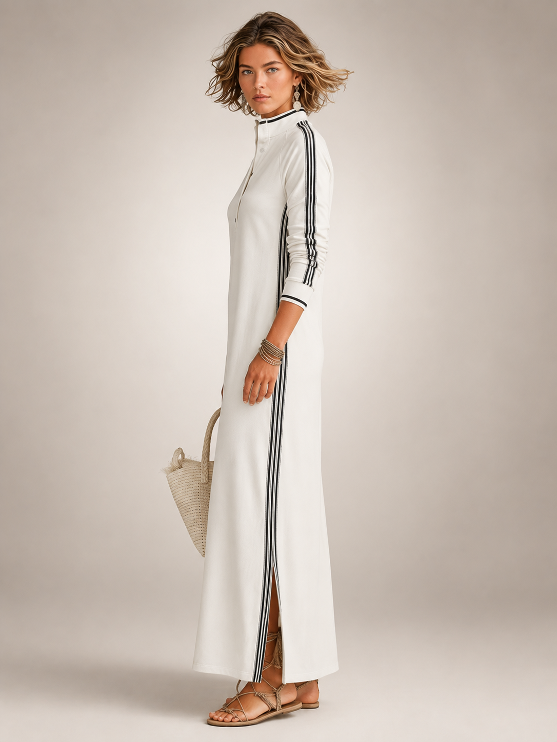 Frieda | Minimalistisches Sweatkleid in Maxilänge