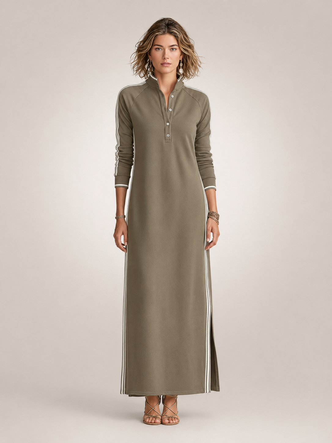 Frieda | Minimalistisches Sweatkleid in Maxilänge