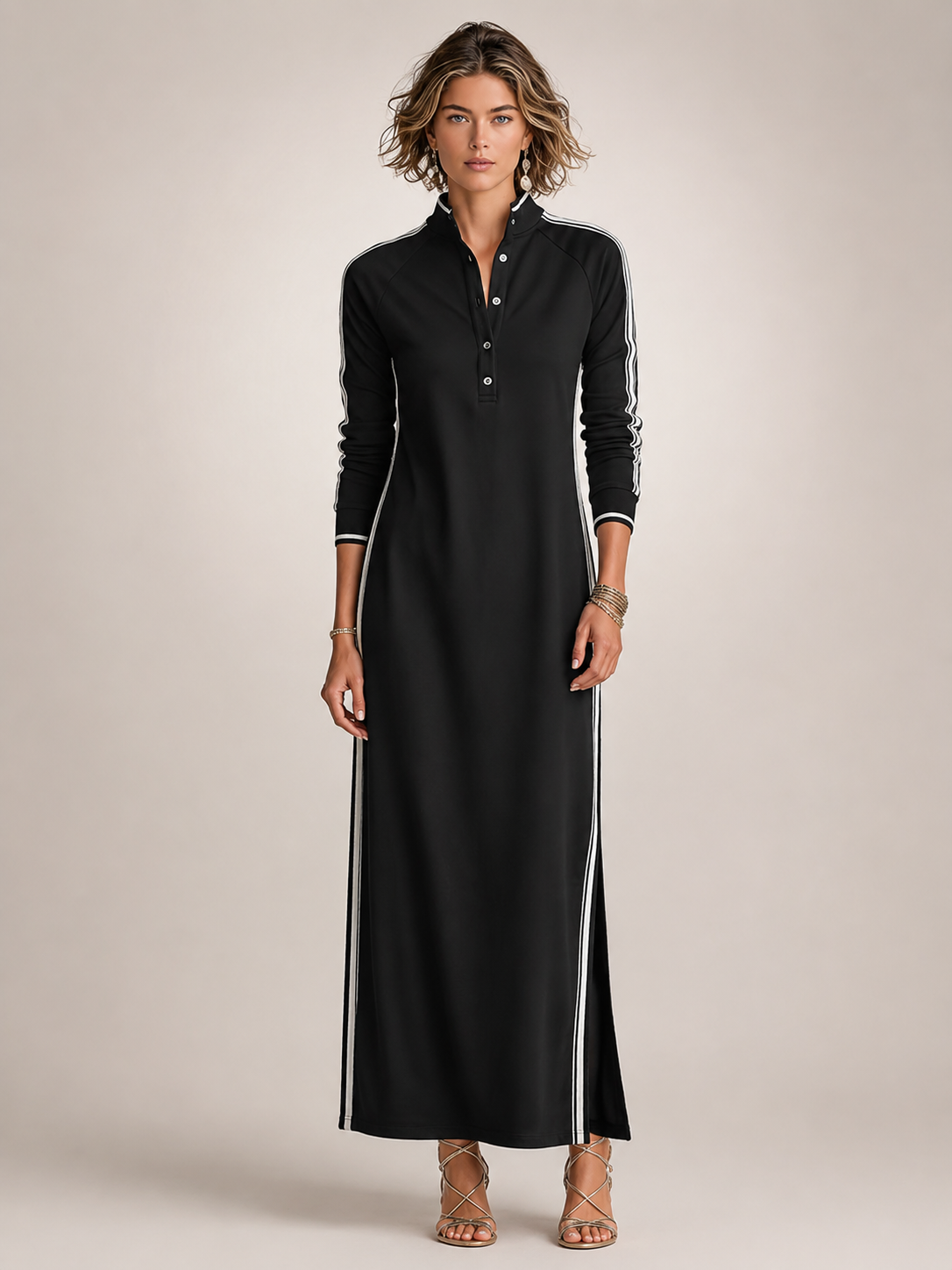 Frieda | Minimalistisches Sweatkleid in Maxilänge