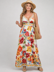 Ingeborg | Geblümtes Maxikleid mit Empire-Taille – Ansicht 01