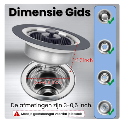 Premium Gootsteen Zeef & Stop