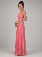 Marlis | Neckholder-Maxikleid mit Plisseerock