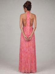 Marlis | Neckholder-Maxikleid mit Plisseerock